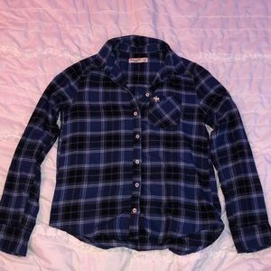 ABERCROMBIE KIDS - dark blue & black flannel
